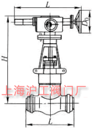 Z961Y-P54100V、Z961Y-P54140V、Z961Y-P54170V 型高溫高壓電動電站閘閥主要外形及結構尺寸示意圖